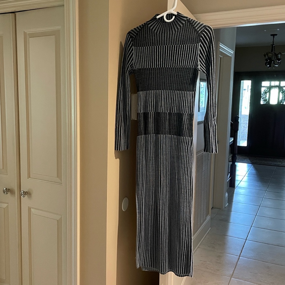 COS Black and Gray sweater dress with side split